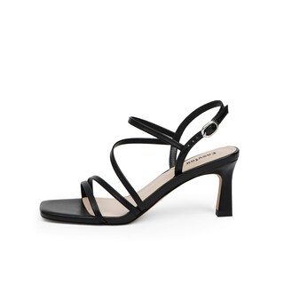 Foto 1 | Foto 1 | Tacones Easyfox Negros Con Tiras Para Gatito Punta Abierta Talla 8 - Venta Internacional.