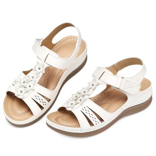 Foto 4 | Foto 4 | Sandalias Con Cuña Shibever Blancas Para Mujer Talla 11 - Venta Internacional.