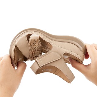 Foto 4 | Foto 4 | Sandalias Con Cuña Shibever Dressy Para Mujer Talla 9 Color Albaricoque - Venta Internacional.