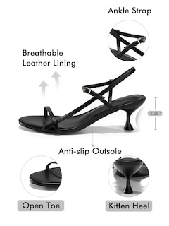Foto 4 | Foto 4 | Sandalias Coutgo Con Tacón Bajo Con Tacón Bajo Para Mujer Color Negro - Venta Internacional.