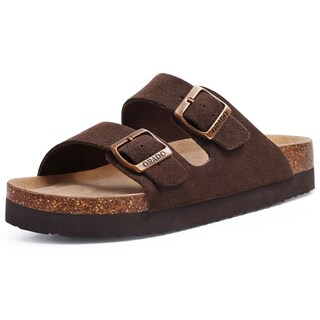 Foto 1 | Foto 1 | Sandalias Orado De Gamuza Con Plataforma Para Mujer  Plantilla De Corcho  Color Marrón - Venta Internacional.