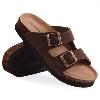 Foto 3 | Foto 3 | Sandalias Orado De Gamuza Con Plataforma Para Mujer  Plantilla De Corcho  Color Marrón - Venta Internacional.
