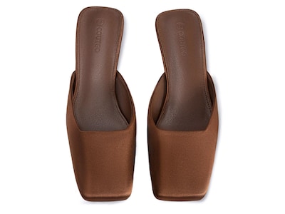 Foto 4 | Foto 4 | Zapatos Coutgo Mules Para Mujer Tacón Bajo De Gatito Punta Cuadrada Café - Venta Internacional.