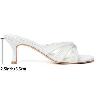 Foto 2 | Foto 2 | Sandalias Kitten Heels Mostrin Con Tiras Blancas Para Mujer Talla 8 - Venta Internacional.