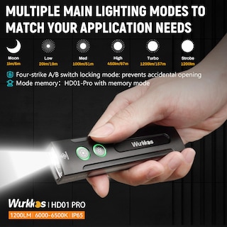Foto 5 | Foto 5 | Linterna Wurkkos Hd01 Pro 6 En 1 1200lm Con Luz Uv Y Rgb - Venta Internacional.
