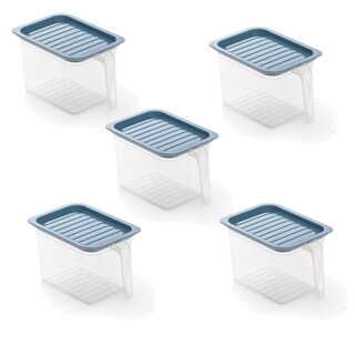 Foto 1 | Foto 1 | Frascos Para Alimentos Con Tapa 1 1 L Juego De 5 Unidades - Celeste - Venta Internacional.