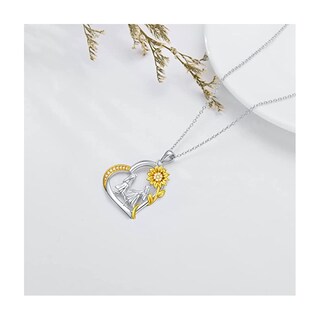 Foto 3 | Foto 3 | Collar De Plata 925 Con Forma De Corazón Y Girasol De Hermanas Con Circonitas - Venta Internacional.