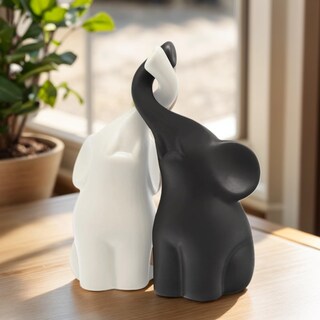 Foto 2 | Foto 2 | Juego De Figuras De Elefante Owmell Loving De 6 Pulgadas Con Soporte Para Anillos - Venta Internacional.