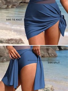 Foto 5 | Foto 5 | Traje De Baño Charmo Modest De Una Pieza Con Falda Para Mujer Color Azul - Venta Internacional.