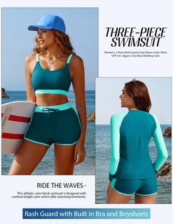 Foto 3 | Foto 3 | Trajes De Baño Kate Kasin 2024 De 3 Piezas Para Mujer Talla Xl Azul - Venta Internacional.