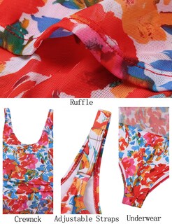 Foto 5 | Foto 5 | Traje De Baño Vimpunec Para Mujer Con Control De Barriga Rojo Talla M - Venta Internacional.