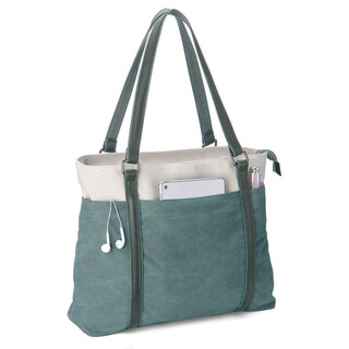 Foto 1 | Foto 1 | Bolsos De Hombro De Lona Wxnow Para Mujer  Color Verde  15.6 Pulgadas - Venta Internacional.