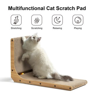 Foto 2 | Foto 2 | Cat Scratcher Fukumaru En Forma De L Montado En La Pared Con Pelota De Juguete - Venta Internacional.