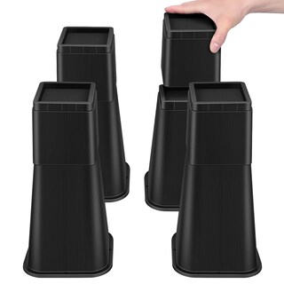 Foto 1 | Foto 1 | Elevadores De Cama Mcxyem Ajustables De 30 Cm Resistentes Negros Paquete De 4 - Venta Internacional.