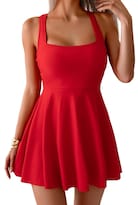 Traje De Baño B2prity Para Mujer  Control De Barriga  Cobertura Total  Rojo - Venta Internacional.