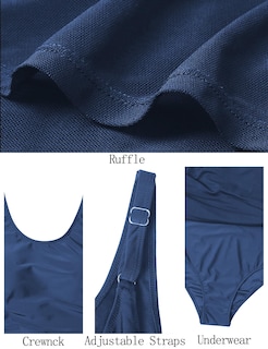 Foto 5 | Foto 5 | Vestido De Baño Vimpunec Para Mujer Control De Barriga De Una Pieza Azul Talla L - Venta Internacional.