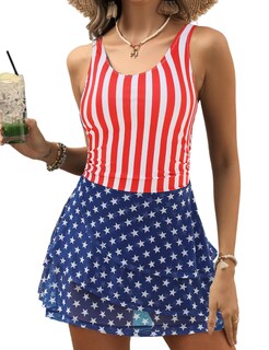 Foto 1 | Foto 1 | Vestido De Baño De Una Pieza Vimpunec Con Bandera Estadounidense Para Mujer - Venta Internacional.