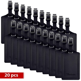 Foto 1 | Foto 1 | Etiquetas De Equipaje Travelambo De Piel Sintética Privacy Paquete De 20 Negras - Venta Internacional.