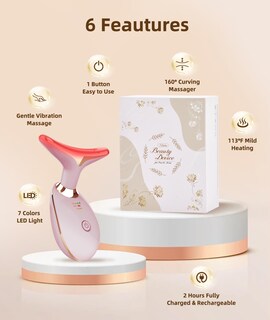 Foto 3 | Foto 3 | Masajeador De Rostro Y Cuello Elishine 7 Colores Terapia De Luz Rosa - Venta Internacional.