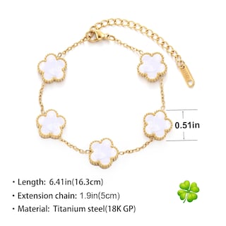 Foto 2 | Foto 2 | Pulsera Ticvss Con Trébol De Cuatro Hojas Chapada En Oro De 18 Quilates Para Mujer - Venta Internacional.