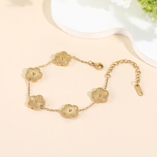 Foto 5 | Foto 5 | Pulsera Ticvss Con Trébol De Cuatro Hojas Chapada En Oro De 18 Quilates Para Mujer - Venta Internacional.