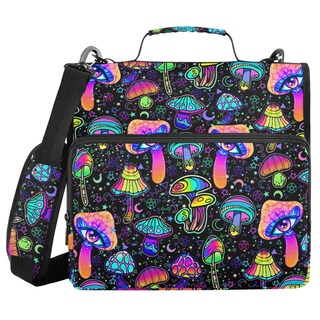 Foto 1 | Foto 1 | Bolsa De Encuadernación Xuwu Mushrooms Con Cierre De 3 Anillos Con Asa Y Correa - Venta Internacional.