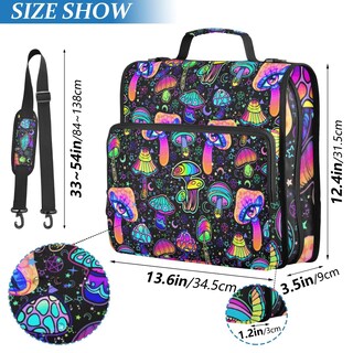 Foto 2 | Foto 2 | Bolsa De Encuadernación Xuwu Mushrooms Con Cierre De 3 Anillos Con Asa Y Correa - Venta Internacional.