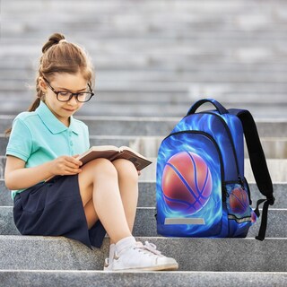 Foto 4 | Foto 4 | Mochila Wevibofu Blue Fire Basketball Para Niños De 6 A 12 Años - Venta Internacional.
