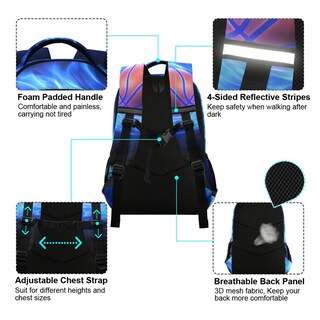 Foto 6 | Foto 6 | Mochila Wevibofu Blue Fire Basketball Para Niños De 6 A 12 Años - Venta Internacional.