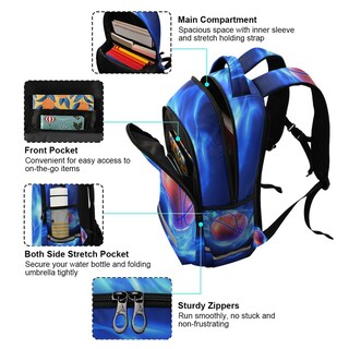 Foto 7 | Foto 7 | Mochila Wevibofu Blue Fire Basketball Para Niños De 6 A 12 Años - Venta Internacional.