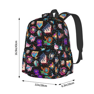 Foto 6 | Foto 6 | Mochila Baseball Drip Ice Cream 17 Pulgadas Impermeable Negra - Venta Internacional.
