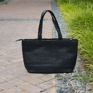 Foto 4 | Foto 4 | Bolso De Piel Tejida A Mano Rimini Gemma Oversize Black - Venta Internacional.