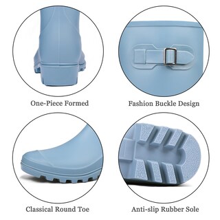 Foto 5 | Foto 5 | Botas De Lluvia Dksuko Para Mujer  Altas E Impermeables  Color Azul Wellington - Venta Internacional.