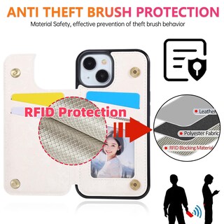 Foto 3 | Foto 3 | Funda Tipo Cartera Ueebai Para Iphone 14 Plus Con Tarjeteros Color Azul - Venta Internacional.