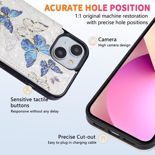 Foto 5 | Foto 5 | Funda Tipo Cartera Ueebai Para Iphone 14 Plus Con Tarjeteros Color Azul - Venta Internacional.