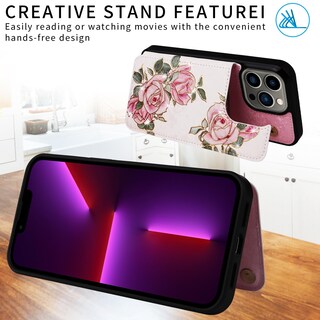 Foto 2 | Foto 2 | Funda Tipo Cartera Ueebai Para Iphone 12 Pro Max Con Tarjeteros Color Rosa - Venta Internacional.