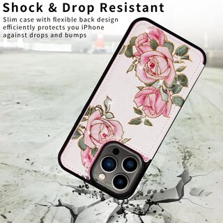 Foto 6 | Foto 6 | Funda Tipo Cartera Ueebai Para Iphone 12 Pro Max Con Tarjeteros Color Rosa - Venta Internacional.