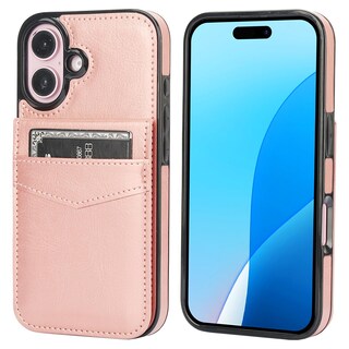 Foto 3 | Foto 3 | Funda Tipo Cartera Kihuwey Compatible Con Iphone 16 De 6.1 Pulgadas Color Oro Rosa - Venta Internacional.
