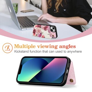 Foto 3 | Foto 3 | Funda Tipo Cartera Ueebai Para Iphone 16 De Piel Sintética Blanca Y Rosa - Venta Internacional.