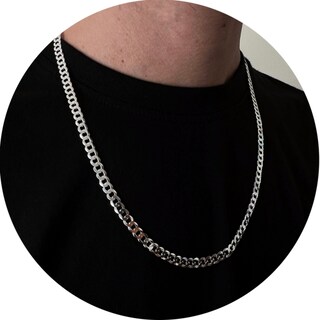 Foto 1 | Foto 1 | Collar De Plata De Ley 925 Con Cadena Grumet Unisex De 5 Mm Y 60 Cm - Venta Internacional.