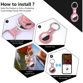 Foto 6 | Foto 6 | Funda Protectora Para Apple Airtag De Piel Sintética Color Rosa - Venta Internacional.