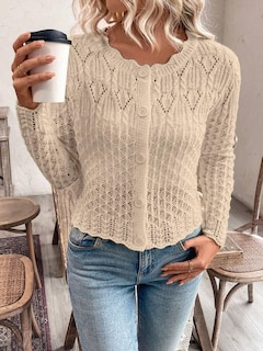 Foto 5 | Foto 5 | Jersey Tipo Cárdigan De Punto Urquics Para Mujer  Cuello Redondo  Color Albaricoque  Talla L - Venta Internacional.