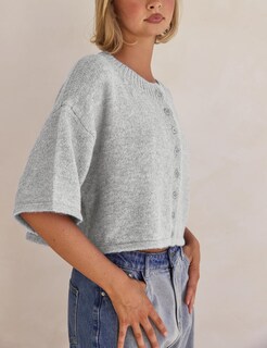 Foto 3 | Foto 3 | Jersey Tipo Cárdigan De Punto Ligero Primaveral Para Mujer Gris Claro - Venta Internacional.