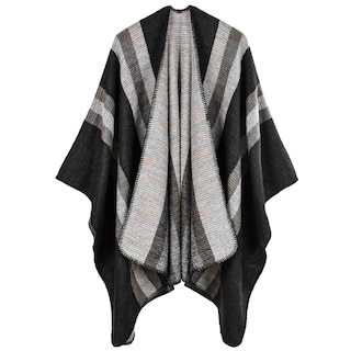 Foto 1 | Foto 1 | Poncho Pameila Para Mujer De Viaje A Cuadros Con La Parte Delantera Abierta De Shawl Wraps - Venta Internacional.
