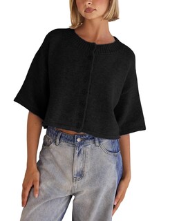 Foto 1 | Foto 1 | Jersey Tipo Cárdigan Springrain De Punto Ligero Negro Para Mujer - Venta Internacional.