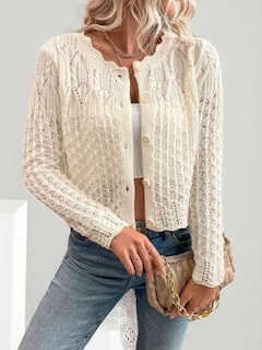 Foto 3 | Foto 3 | Jersey Tipo Cárdigan De Punto Para Mujer Color Beige Talla S - Venta Internacional.