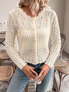 Foto 4 | Foto 4 | Jersey Tipo Cárdigan De Punto Para Mujer Color Beige Talla S - Venta Internacional.