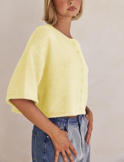 Foto 3 | Foto 3 | Jersey Tipo Cárdigan Springrain De Punto Ligero Amarillo Para Mujer - Venta Internacional.