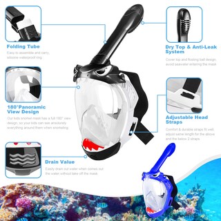Foto 3 | Foto 3 | Máscara Facial Completa Snorkeling Gear Zipoute Para Niños Paquete De 2 - Venta Internacional.