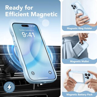 Foto 4 | Foto 4 | Funda De Teléfono Capraro Cute Para Iphone 13 Pro Max Azul Claro - Venta Internacional.